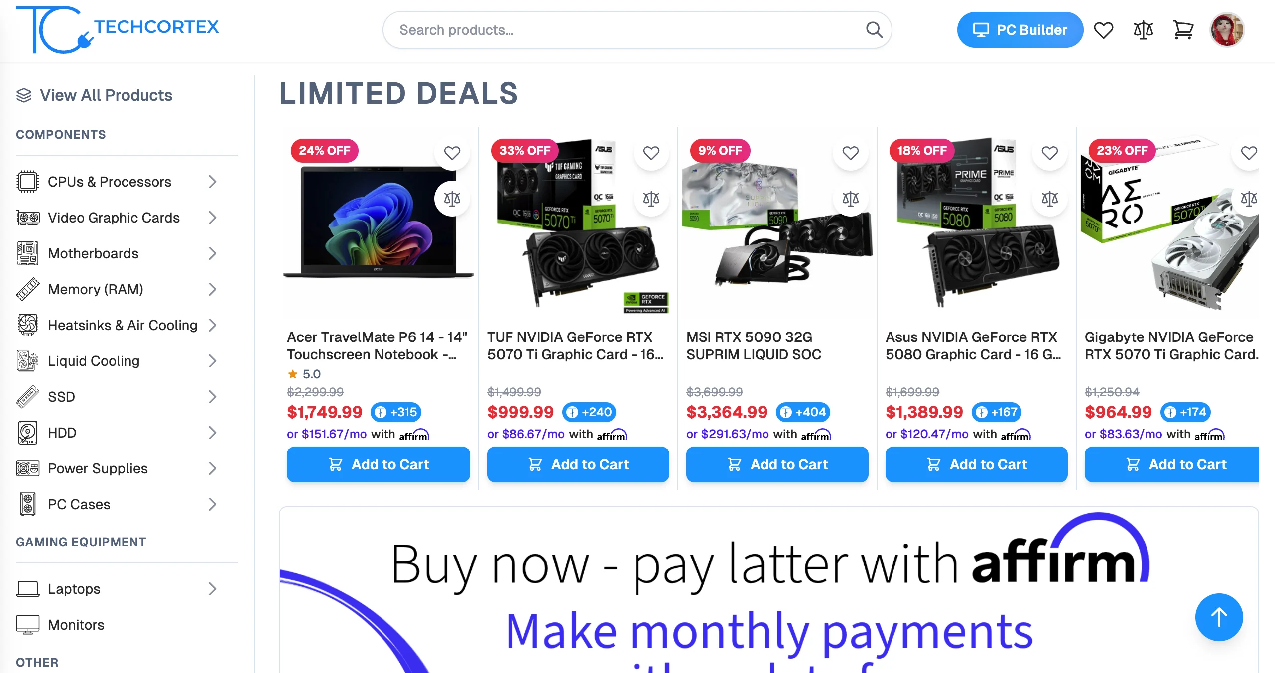 TechCortex - Full-Stack E-Commerce Платформа